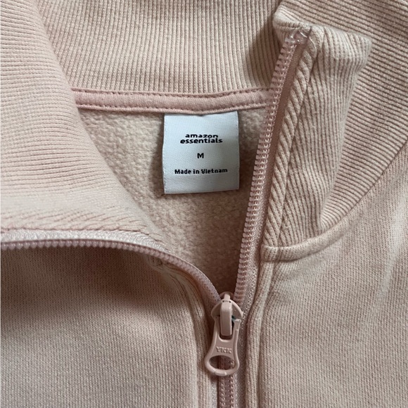 Amazon Essentials Pink Blush long sleeve fleece quarter zip up - Picture 3 of 3